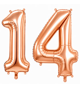 14 Rakam Folyo Balon Rose Gold Rengi (76 cm)