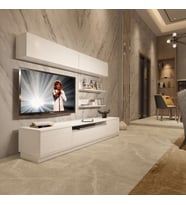 Decoraktiv Trendstyle 5S Slm Tv Ünitesi Tv Sehpası - Parlak Beyaz