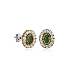 Gümüş Otantik Oval Çivili Kadın Küpe CSR2183794