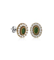 Gümüş Otantik Oval Çivili Kadın Küpe CSR2183794