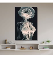 Tekli Dikey Kanvas Poliklinik Tablosu Sanatsal Radyolojik İnsan