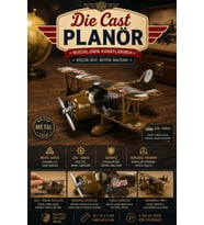 Craftivio Savaş Uçağı 15 cm Die-Cast Metal Çek Bırak Oyuncak