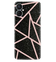 Tecno Spark 9T Kılıf Resimli Desenli Baskılı Silikon Pembe Şeritli Mermer 1312