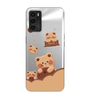 Oppo A16 / A55 Uyumlu Bear Tasarımlı Şeffaf Telefon Kılıfı