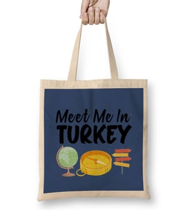 Funny Travel Turkey Gift Design Lover-Trippin Wanderlust Journey Adventurer Vacation Bez Çanta Uzun Saplı