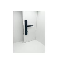 Piramit Siyah Lüx Kare Aynalı Wc Banyo Kapı Kolu Sağ Basar 1 Takım (Mat Siyah)
