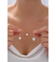 İnci Gümüş Kolye Ve Küpe Seti 925 Ayar Gümüş Set