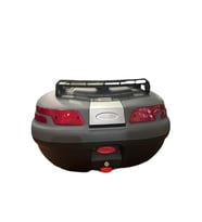 Motosiklet Arka Çanta 45 Litre Sırt Dayama ve Üst Tabla Full Set Gri