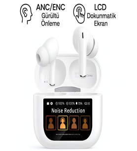 FB013 Dokunmatik Ekran GPS Airbuds 4K ANC ENC Bluetooth Kulakiçi LCD Ekranlı Wireless Kulaklık