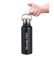 Kisiye Ozel, İsimli 500 mL Kahve,Sicak Su Termosu – Termos Mug - Celik, Bardak  (Siyah)