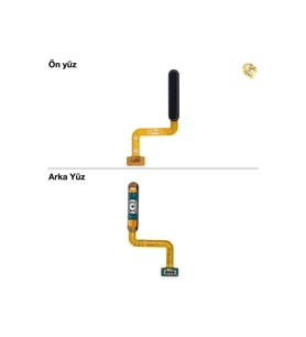 Samsung Galaxy A22 4G Parmak İzi Filmi ile Uyumlu Siyah Parmak izi film kablosu parmak izi sensörü filmi home tuşu film kablosu touch id film kablosu parmak izi soketi