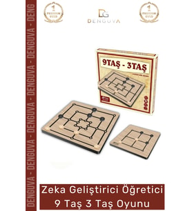 #Oyuncak Eğitici Zihinsel Gelişim Destekli Strateji Akıl Mantık Ahşap Hobi 9 Taş 3 Taş Oyun