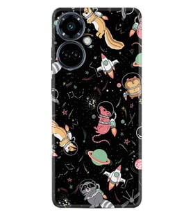 Camon 19 Pro Kılıf Silikon Desen Özel Seri Planet Animals 1771