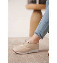 Trendyshose 06245 Kadın Günlük Ayakkabı (Krem)