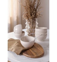 Keramika Reaktif Krem Rice Kase 11 Cm 6 Adet Q59