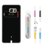 Samsung S7 Edge S20 Fe Plus Ultra S21 S22 Kılıf Kablo Koruma Spiral Silikon My Love 1402
