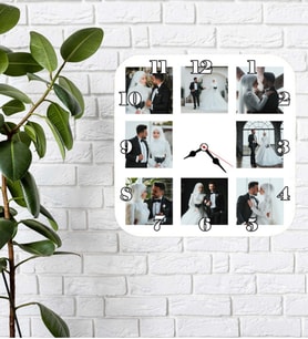 Kişiye Özel 8 Fotoğraflı Duvar Saati