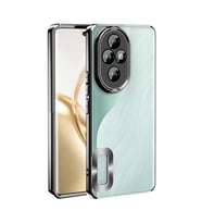 Coverzone Honor 200 Pro ile uyumlu K?l?f Kamera Korumal? Logo G�steren Parlak renk kenar �izgileri ile ??k bir tasar?m Colored Z-Omega Kapak Siyah