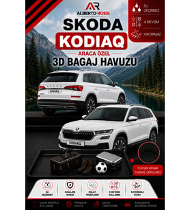 Skoda Kodiaq 5 Koltuk ÜST 2024 - 2026 Araca Özel 3D Bagaj Havuzu