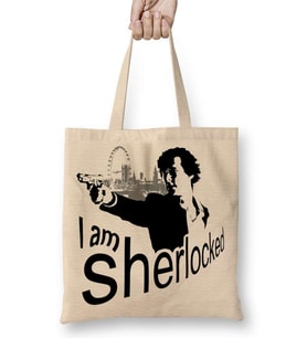 I Am Sher Locked Sherlock Holmes Gun Bez Çanta Uzun Saplı