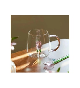 3lü Lüx Gül Detaylı Kahve & Çay Bardağı 350 Ml