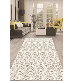 Dijital Kaymaz Taban Yıkanabilir Modern Renkli Salon Halısı Mutfak Halısı Yolluk ND-HT-770 (Bej)