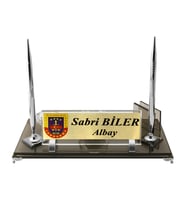 Kişiye Özel Tasarım Kristal İsimlik Jandarma İsimlik Jandarma Masa İsimliği Kristal Masa İsimliği