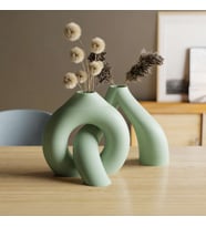 3D Baskı Interlocking Vazo - İç İçe Geçen Dekoratif Vazo-Mint