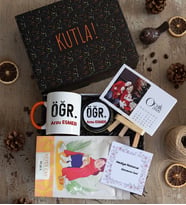 Kişiye Özel Minimal Öğretmen Hediye Kutusu - Kişiye Özel Kupa Standart, Çay, Takvim, Mum Öğretmenler Günü Hediyesi
