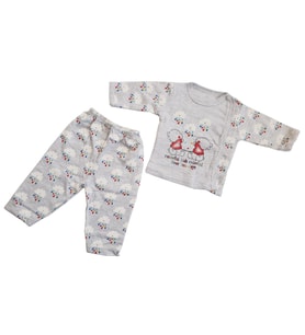 Hoppa Baby Bulutlu 2 Parça Bebek Takım 78952 (Gri)