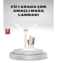 Kısılabilir LED Masa Lambası – Kalemlik ve Telefon Standlı, Göz Yormayan Işık