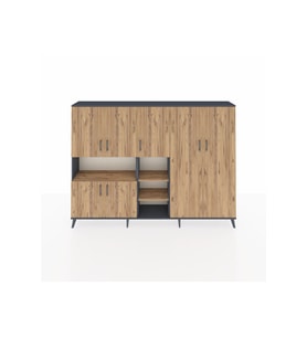 Arges Dolap 13 Raflı 7 Kapaklı 220x30x163 Antrasit-Çam