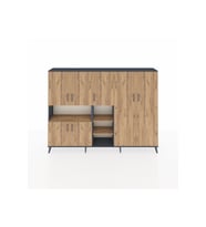 Arges Dolap 13 Raflı 7 Kapaklı 220x30x163 Antrasit-Çam