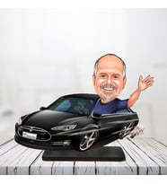 KİŞİYE ÖZEL KARİKATÜR BİBLO MERCEDES KULLANAN ADAM