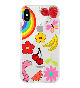 PrintiFy Apple  iPhone X ile Uyumlu 1mm Slim Fit Water Color 5 Baskılı Şeffaf  Kılıf