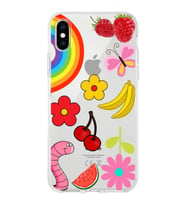 PrintiFy Apple  iPhone X ile Uyumlu 1mm Slim Fit Water Color 5 Baskılı Şeffaf  Kılıf
