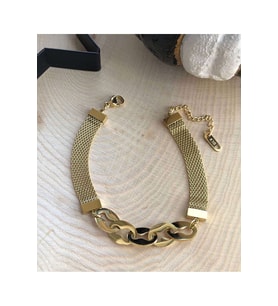 GOLD RENK HASIR ZİNCİR ÇELİK BİLEKLİK ACR6626