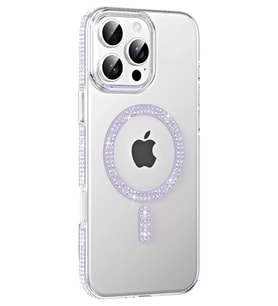 Iphone 16 Move Taşlı Magsafe Kapak - Lila