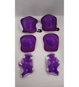 Çocuk Koruyucu Set Dizlik Dirseklik Bileklik 6 Parça Paten Scooter Bisiklet Kaykay Koruyucu Mor Renk