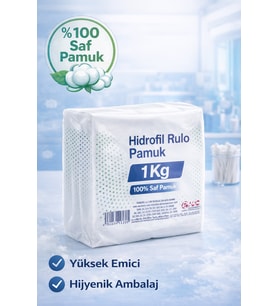 Hidrofil Rulo Pamuk 1 Kg Saf Pamuk Yüksek Emici Medikal ve Kozmetik Kullanım 1 ADET