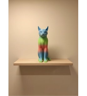 Pastel Rainbow Kedi Figürü Masa Ve Raf Üstü Ev Dekorasyonu
