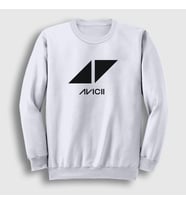 Presmono Unisex Beyaz Logo Dj Avicii Sweatshirt 439048tt (Beyaz)