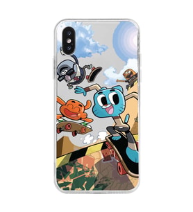 Iphone XS MAX Uyumlu Gumball Tasarımlı Şeffaf Telefon Kılıfı