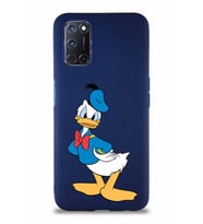 Oppo A92 Soft Premier Kapak Donald Duck-D Tasarımlı Silikon Kılıf - Lacivert (Şeffaf)