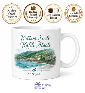 Alaplı Karadeniz Sahili Zonguldak Hatırası Seramik Kupa Bardak Hediye