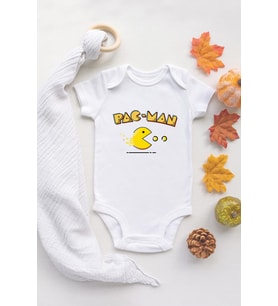 Özel Tasarım Pac Man Bebek Body Bebek Badi Zıbın