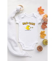 Özel Tasarım Pac Man Bebek Body Bebek Badi Zıbın