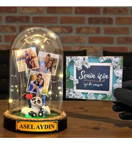 Sizlere Özel Tasarlanacak Led Işıklı Fanus Hediyesi Kişiye Özel Premium Hediye (Model 4)