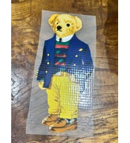 CEKETLİ ÜTÜ İLE YAPIŞAN AYI TRANSFER BASKI ARMA TİŞÖRT KOT BASKI 31X15 CM (Mavi)
