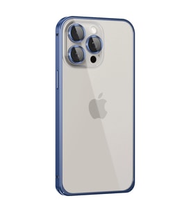 iPhone 15 Pro Max Metal Bumper Mat Kapak - Lacivert